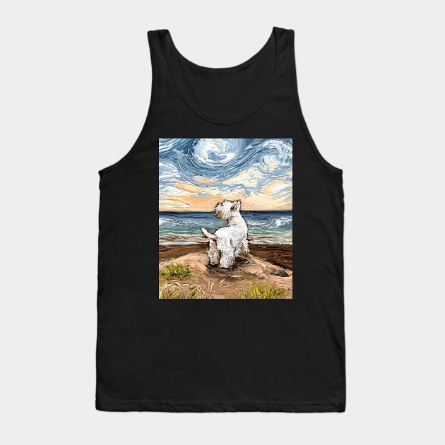 Beach Day - Westie Tank Top by sagittariusgallery